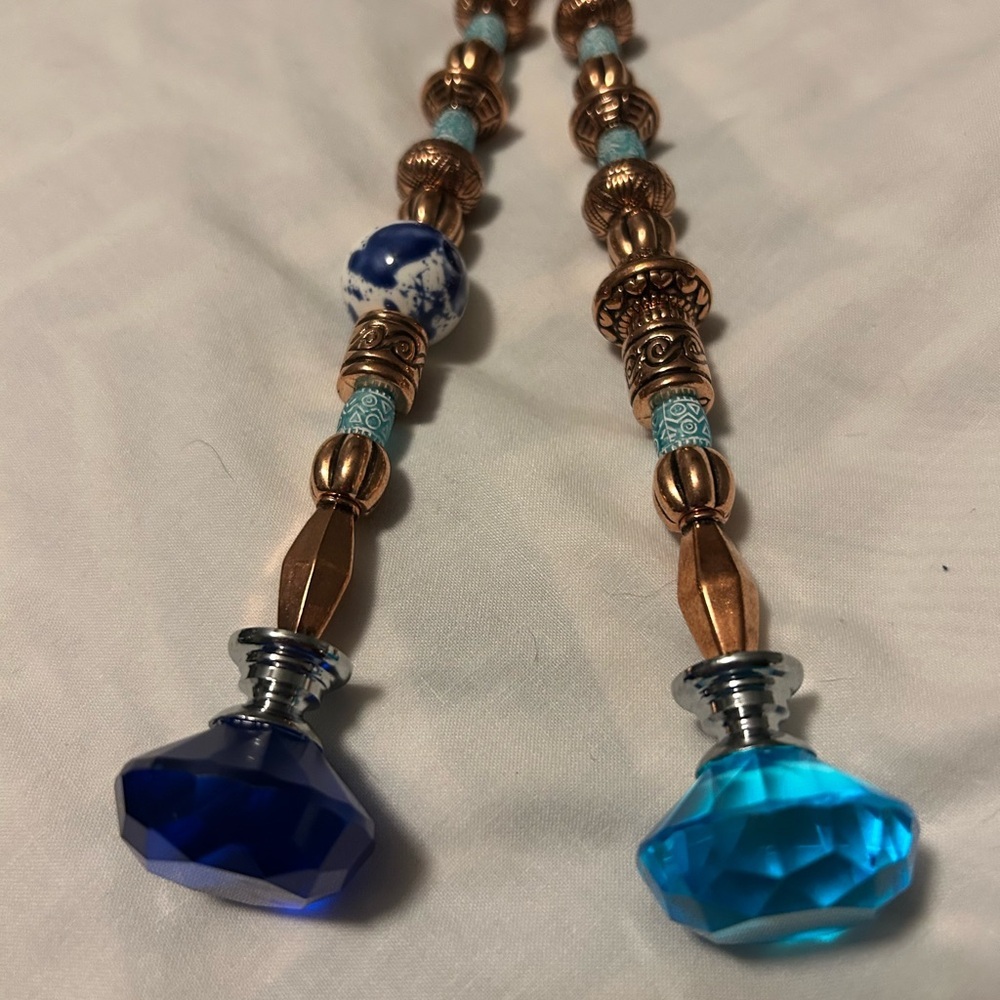 Copper‎ and Blue Decorative Garden Stakes